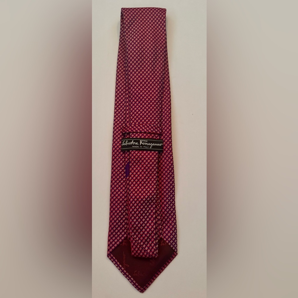 Salvatore Ferragamo Burgundy and Purple Men's Tie